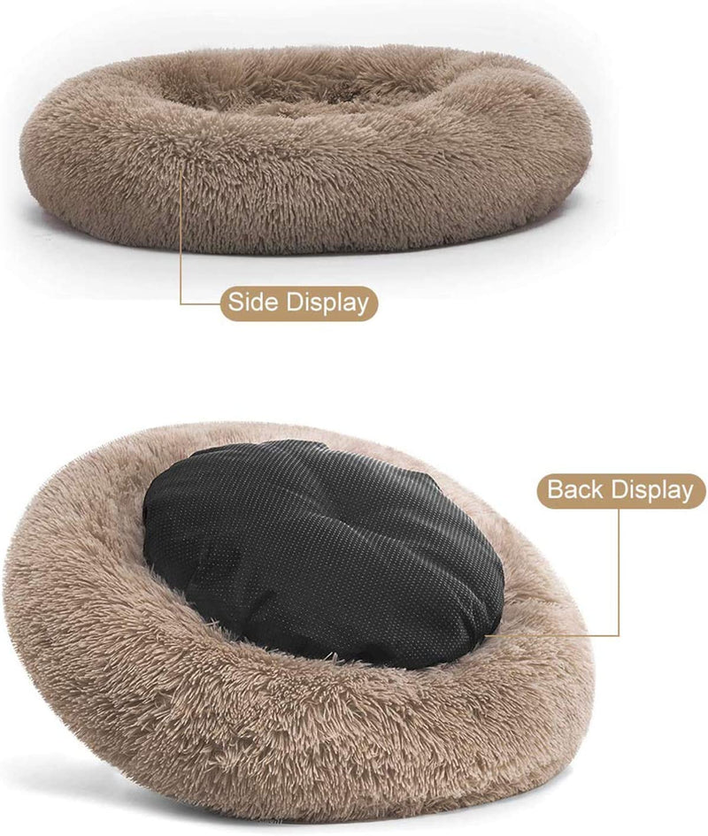 Pet bed with faux fur, sizes xs-xl