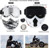 Motorcycle goggles with removable face mask (black and white)