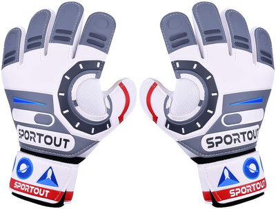 Goalkeeper gloves, with double protection, White, Size 5