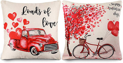 Valentine Pillow Cases 18x18" Set of 2 Decorations