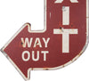 Urban Homestead Metal Exit Way Old Sign, Red