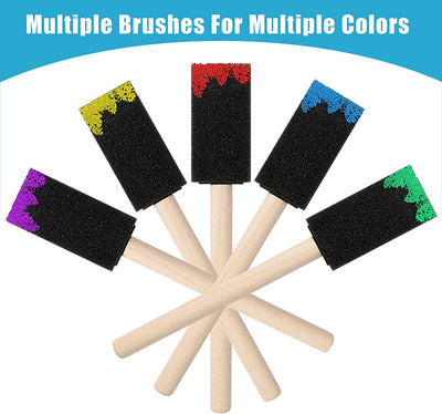 Arts and Crafts Foam Brushes, 25 Assorted 1-4 Inch Brushes,