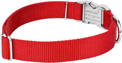 Nylon Pet Collar with Metal Buckle, Small, Red