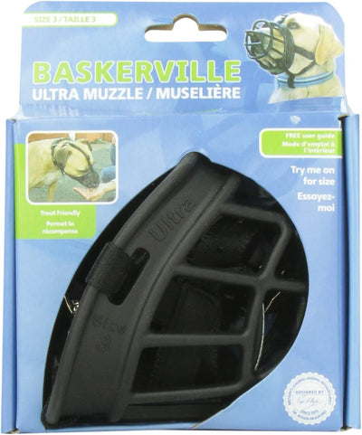 Muzzle for Dogs, Adjustable, (Black), 3 Border Collie, Plastic