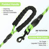 Rope leash for pets with non-slip handle, (green)