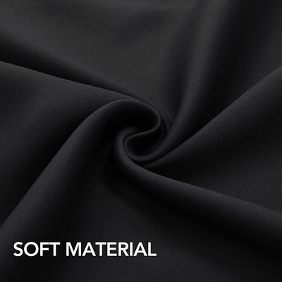 Solid Back Tab Blackout Curtains with Rod Pocket (52 '' x 95 '' Black, Set of 2 Panels)