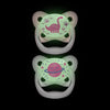 4 Pack Glow in The Dark Pacifiers (6-12m), (Pink)