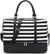 Travel Bag (Black Leather Black Stripe With Shoe Compartment)