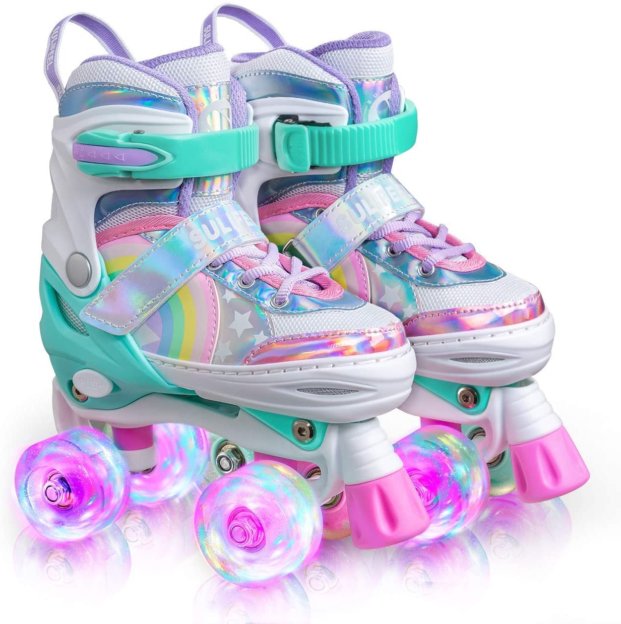 4 Size Adjustable Light Roller Skates