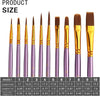 Acrylic paint brush set, 20 round brushes,Purple