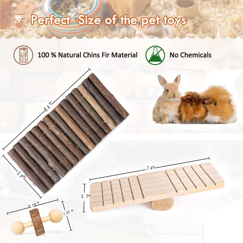 Chew Toys Set for Hamster, wood