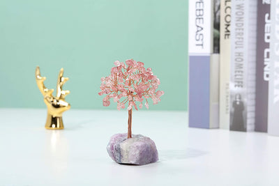 Natural Strawberry Quartz Crystal Tree For Decoration