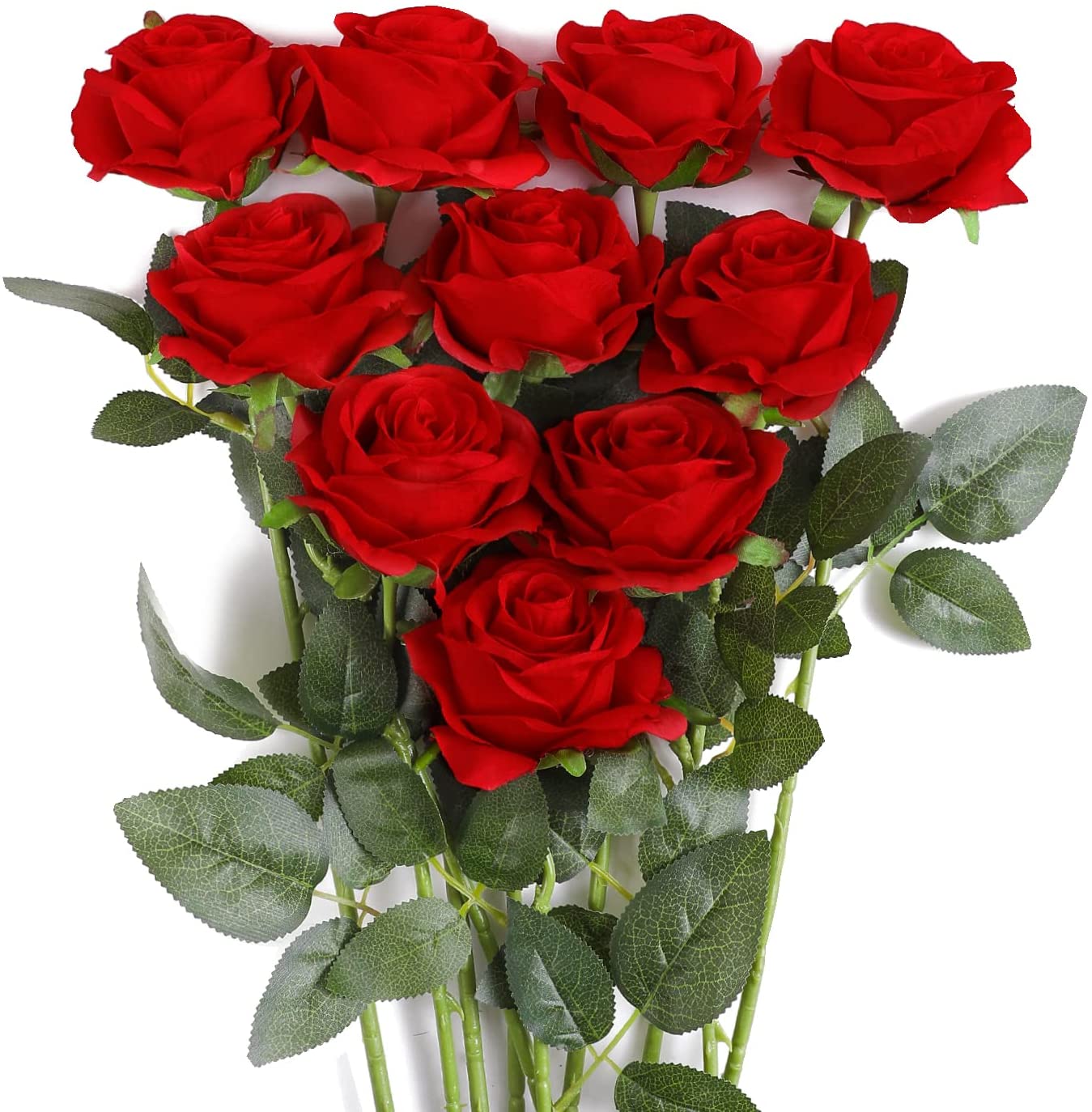 10 Artificial Red Rose Flowers for Valentine's Day