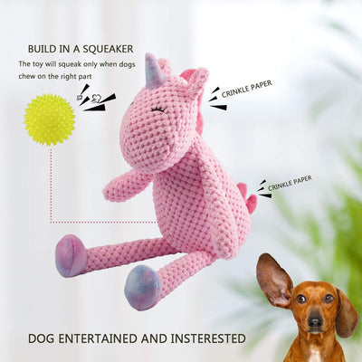 Durable Plush Interactive Pet Toys, unicorn