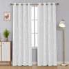 Grommet Patterned Thermal Insulated Blackout Curtains (52 W x 96 L Inches, 2 Panels, Off White)