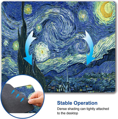 Non-Slip Small Mouse Pad - Color: Van Gogh Starry Night