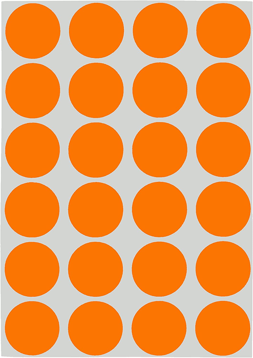 1008-Pack Round Permanent Stickers, 3/4", Orange