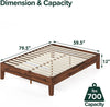 Deluxe wooden platform bed, queen size