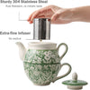 Ceramic Tea for One Set, 15-oz Teapot with Infuser and Cup