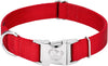 Nylon Pet Collar with Metal Buckle, Small, Red