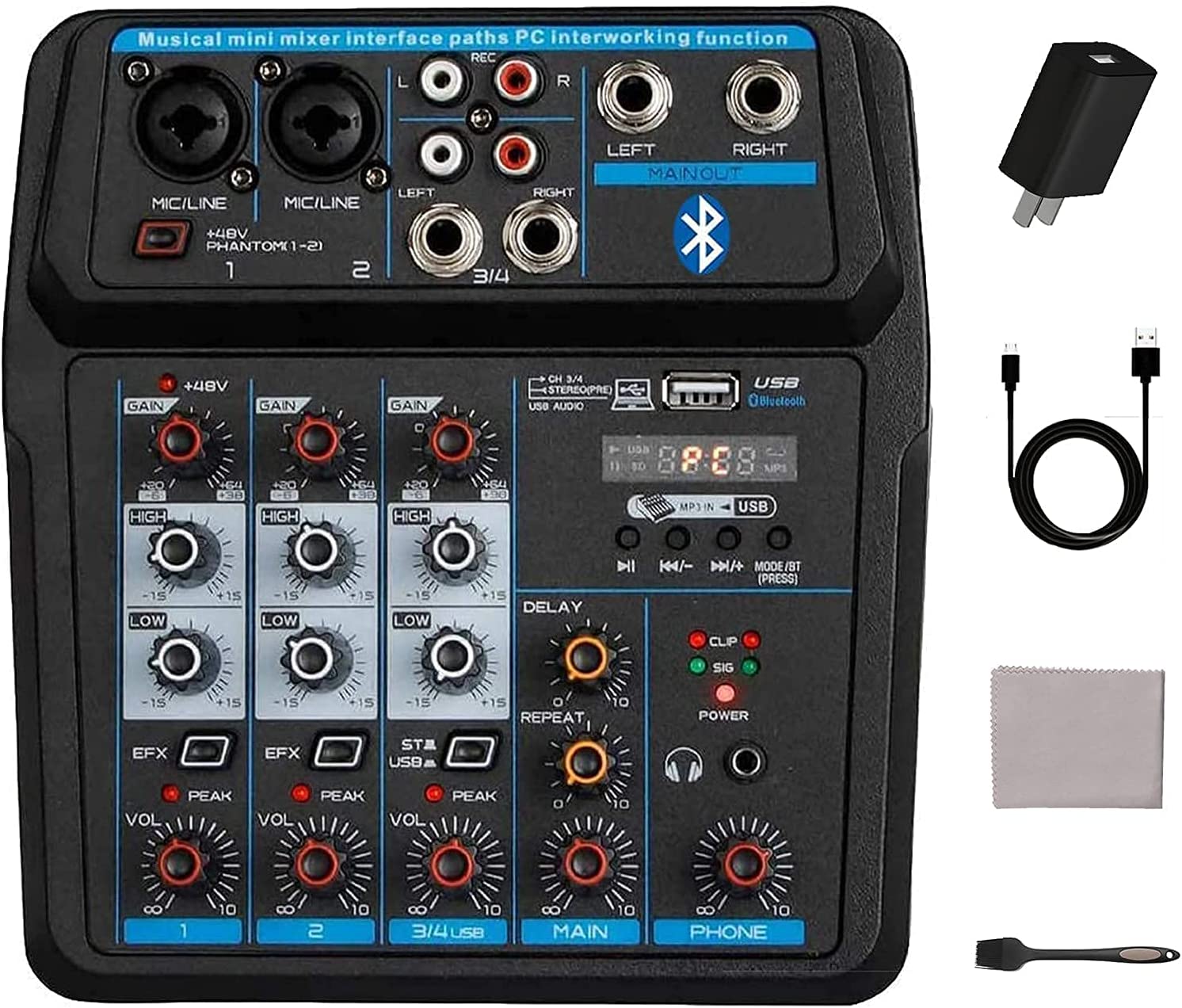 Wireless audio mixer,4 channel