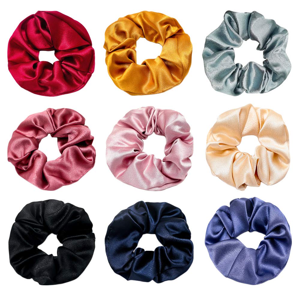 9 pieces of color variety hair ties