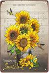 Sunflower and Hummingbirds Vintage Metal Sign,12" x 8"inch