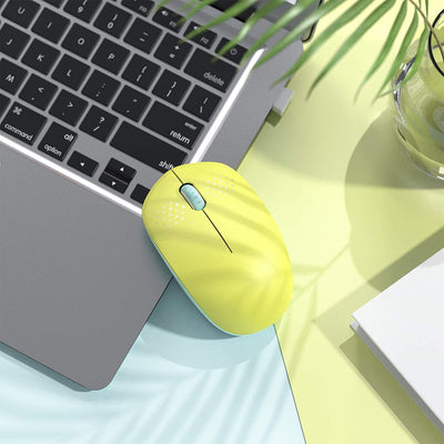 Wireless Computer Mouse, With USB Receiver (Yellow/Green)