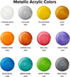 Acrylic Paint Set, 12 Metallic Colors, 2 oz./ 59 ml