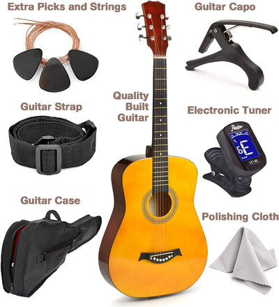 Beginner Acoustic Wood Guitar, 38 Inch, Wood