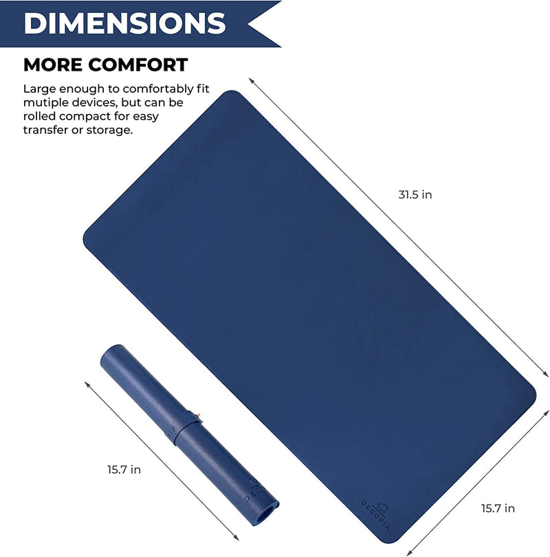 Desk Mat 31.5 x 15.7 Inches (Dark Blue)