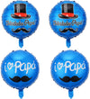 10 pieces of balloons for father's day, blue