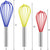 silicone whisks, stainless steel handle, multicolor, 3 ct