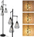 Industrial rustic dimmable floor lamp, 64 inch 3 light, black