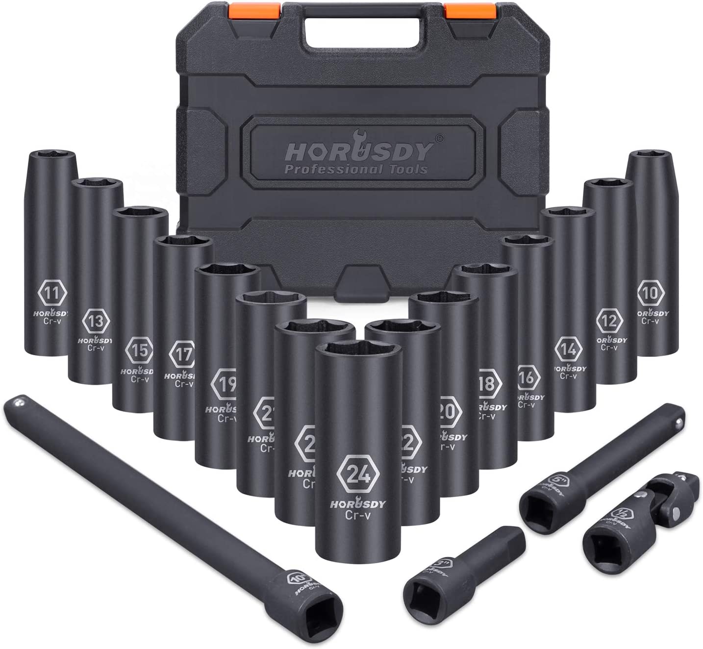 1/2-Inch Deep Impact Socket Set, 19-Piece