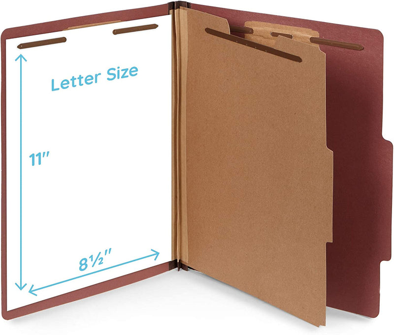 10 red letter size file folders, designed to organize files