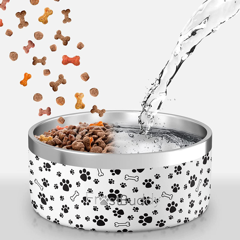 Stainless Steel Insulated Dog Bowl, Paw Print