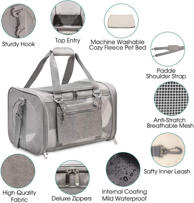 Pet carrier, medium, gray