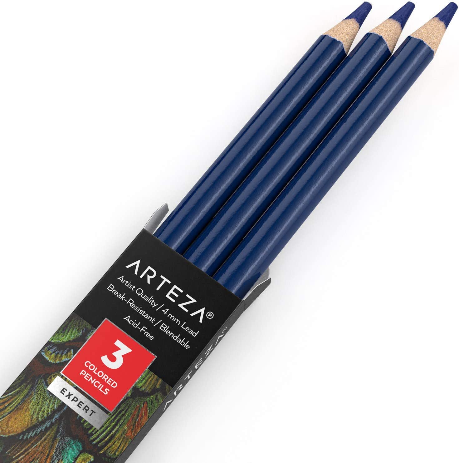 Colored pencils, pack of 3, for drawing, Egyptian Blue