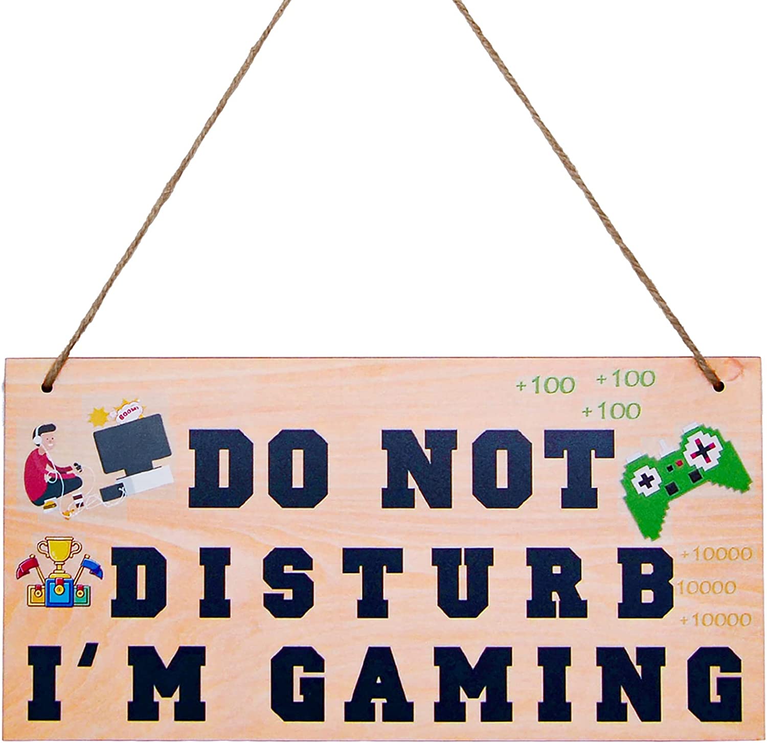 Funny Game Signs Wood Hanging Plaque