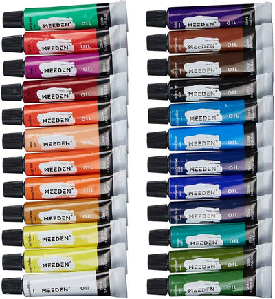 Oil Paint Set, 24 Tubes (12ml/0.4oz) Oil-Based Colors,