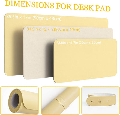 Non-slip desk mat (Light Yellow, 35.4" x 17")