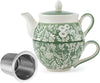 Ceramic Tea for One Set, 15-oz Teapot with Infuser and Cup