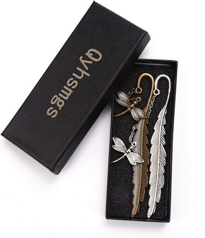 Luminous Bookmarks Metal, Feather Dragonfly style, 2 pcs