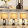 Set of 2 Table Lamps with USB Ports, 3-Way Dimmable Touch  -  Bulbs Included