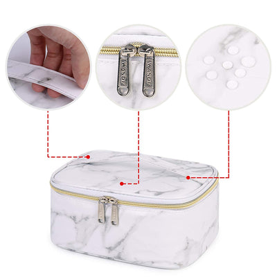 3 Piece Makeup Bag, (Marble White)