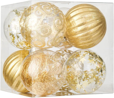 8ct Christmas Ball Ornaments Set -Large Clear Plastic