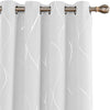 Grommet Patterned Thermal Insulated Blackout Curtains (52 W x 96 L Inches, 2 Panels, Off White)