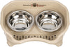 Raised pet bowls, stainless steel (almond)