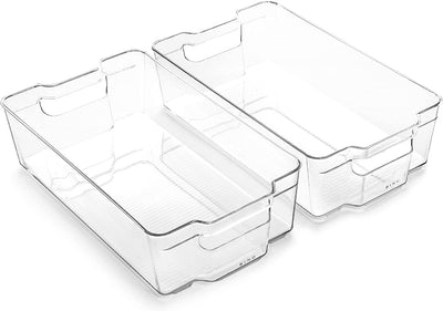 Stackable plastic storage containers, extra large - pack of 2